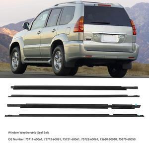 4개입 자동차 창문 웨더스트립 씰 트림 벨트 75711-60061 토요타 랜드 크루저 프라도 120 시리즈 20032009