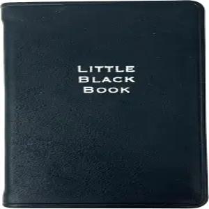 데코보 블랙 가죽 미니 주소록 - 스몰 포켓 리틀 북 3.3 x 5.3 인치