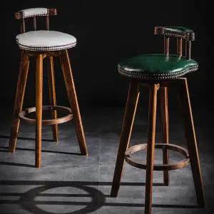 원목 홈바의자 엔틱 B 인테리어 카페 바체어 와인바 딥그린