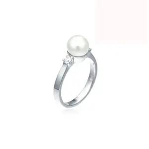 순은반지 화이트 반지 진주 실버 EBS-R-54 큐빅 은