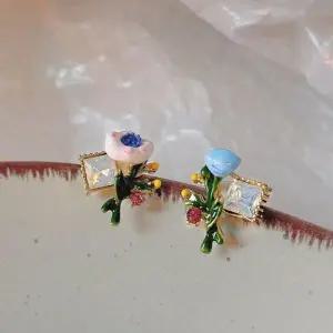 ksr 하나쯤은 꽃귀걸이 실버은침 핸드메이드 귀걸이