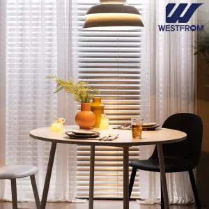 [웨스트프롬] 엘라 800 화이트 원형 테이블(식탁) + 체어 4개