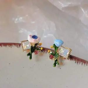 ksr 하나쯤은 꽃귀걸이 실버은침 핸드메이드 귀걸이