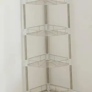 L80 깔끔정 모서리 진열대선반 4단 코너선반 욕실코너