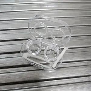 투명 렌즈케이스 렌즈통 흡착봉 집게 여행용