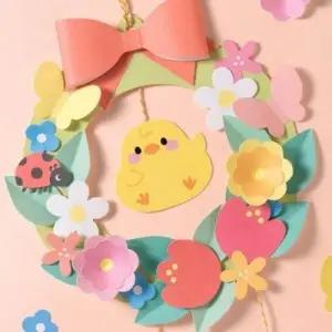 (선택 봄 종이리스 UDPPP0360)종이 리스 만들기 키트 봄 DIY 도안 스티커 재료