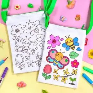 ( )봄꽃 크로스백 꾸미기 미술활동 나비 꿀벌 색칠 수업 실내 봄 만들기