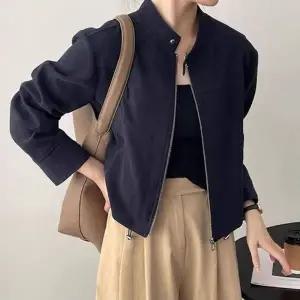 노카라자켓 스트링자켓 세미크롭 데일리룩 밑단스트링 코디 봄 자켓 봄자켓