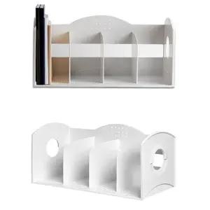 4칸 학생용 책상 책꽂이 북앤드 44.7x21cm 1개 화이트