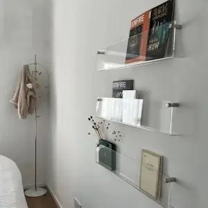 벽걸이 북선반 책꽂이 잡지꽂이 책선반 투명수납 80cm