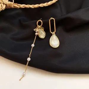 [셀러에이드]언발 물방울 귀걸이 드롭 데일리 여성 은침