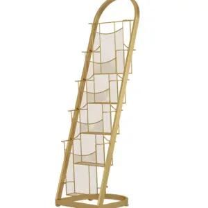 잡지꽂이 선반 수납 골드 판촉물 신문 거치대 책꽂이 입구 인테리어 4단 서