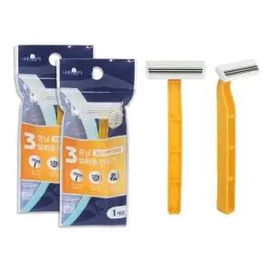 ( )3중날 일회용 면도기10P R 휴대용 면도기 여행용 세면도구