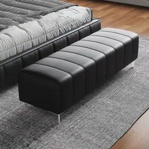 럭셔리 블랙 스툴 벤치 패브릭 침대벤치 검정 소파 엔틱