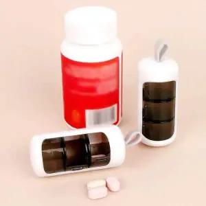 [에이치플러스몰]휴대용 약 보관함 케이스 3구 화이트 약통 여행용