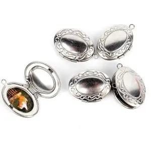 엔틱 스테인레스 사진 액자 목걸이 팬던트 액자목걸이