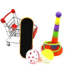 [에이치플러스몰]앵무새 장난감세트 앵무새볼 앵무새카트 장난감