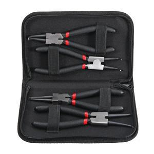 4Pcs Circlip 플라이어 세트 7 ''긴 코 Staight Bent Plier 내부 외부 고정 스냅 링 리무버 도구