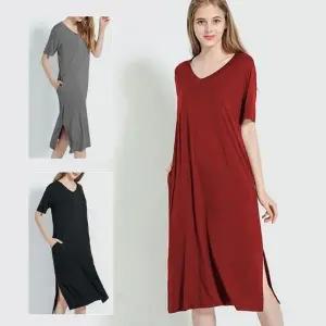 오버핏 롱원피스 A라인 원마일 잠옷 봄 여름 홈웨어 봄원피스 빅사이즈 여자홈웨어