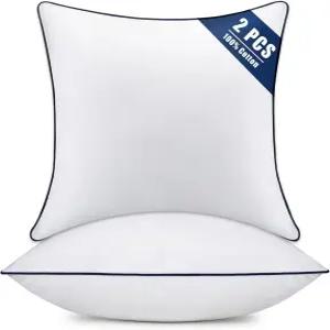 소파 침대 거실 실내 호텔 베개를 위한 100 면 커버 장식용 흰색 베개 필러가 포함된 플러피 사각 쿠션 2종