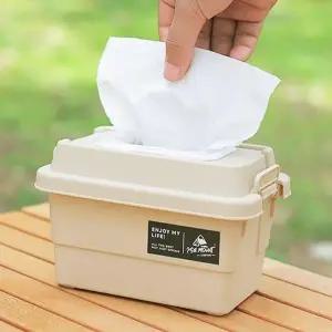 ( )캠핑 양념통 티슈 수납 미니 카고 박스 상자 아이보리 정리함 캠핑용 수납함 미니카고