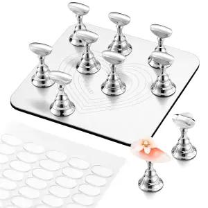 마카트 네일 스탠드 키트 DIY 페인팅용 홀더 아트 디스플레이 연습용 실버의 마그네틱 프레스 가정 및