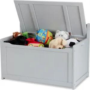 멜리사 더그 장난감 상자 안전 힌지 뚜껑이 있는 나무 보관함 놀이방 침실용 어린이 보관 정리함 3세 이상