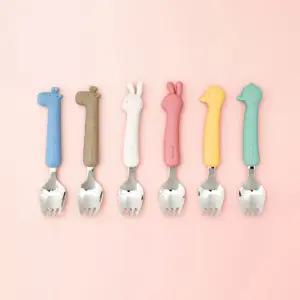 [퍼니메이커]어린이집 준비물 실리콘 포카락 포크 일체형 세트 유아스포크 어린이포카락 유아포카락 숟가락