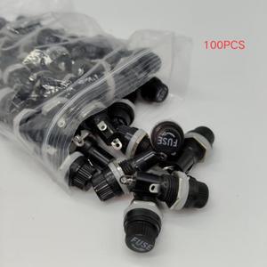 100PCS 스크류 캡 패널 마운트 5x20mm 유리 퓨즈 홀더 R3-12