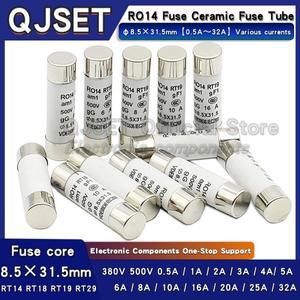10개 R014 8.5x31.5 고속 블로우 세라믹 퓨즈 500V 0.5A 1A 2A 3A 4A 6A 8A 380V 18 19