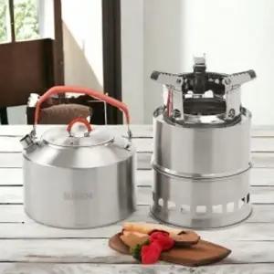 ( )EAS 캠핑마운틴대용량캠핑주전자케틀우드스토브세트