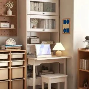 60cm 책상 듀얼 회사 컴퓨터 소형 공간 긴 슬림 폴딩 데스크03길이