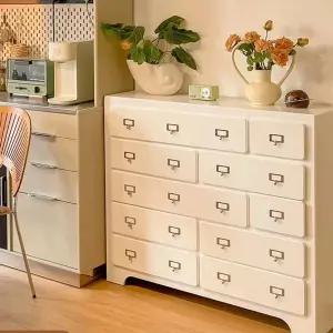 서랍 다용도 수납장 핑크 우드 파스텔