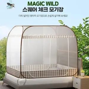 헬프그린 사각 모던 원터치 텐트 모기장 침대 방충망 캠핑 야외텐트 벙커 체크