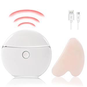 얼굴 바디 조각 마사지기가 장착된 전기 과샤 에이징 페이셜 기구 스크래핑 마사지 손 도구 흰색 DS-UA