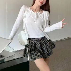 패션스타일 여성스러운 나시 세트 끈조절 가디건 어깨 홀터