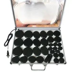 찜질돌 원형예열기 전신 스톤테라피 원형 돌 핫스톤