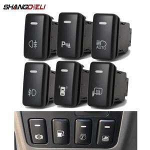 1Pcs Led 헤드 라이트 안개등 백미러 난방 주차 레이더 스위치 푸시 버튼 Toyota FJ Land Cruiser Prado 12