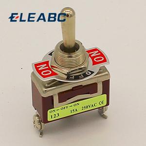 실버 접점 3 나사 순간 토글 스위치 ON OFF ON 스프링 리턴