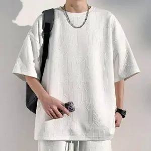 2컬러 여름 입체 루즈핏 남자 반팔티셔츠 텍스처
