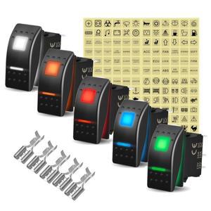 12V 20A 흰색 Led 일반 로커 스위치 SPST  DPDT ON OFF ON 자동 잠금 Carling 교체 용 재설정