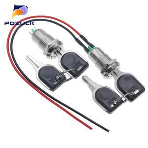 12mm 전자 키 로터리 스위치 ON OFF 휴대폰 잠금 보안 전원 버튼 2 핀 1A 1NO