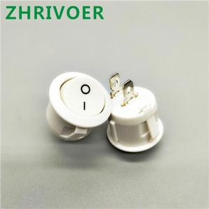 5pcs Kcd1-105 직경 미니 소형 소형 라운드 보트 로커 스위치 블랙 미니 소형 화이트 레드 2pin ON-OFF