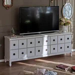 막탄석 16룩 TV거실장 원목 서랍 엔틱화이트