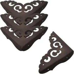 나무 상자 가구용 금속 모서리 보호대 문 테이블 빈티지 장식 4개 팩