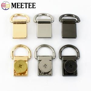 4/10/20피스 Meetee 금속 D 링 가방 나사가있는 사이드 클립 버클 가죽 스트랩 커넥터 후크 걸쇠 걸이 DIY