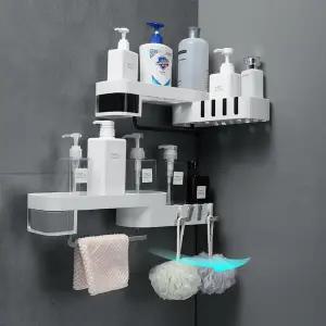 2단욕실코너 선반 그레이 욕실용품 욕실선반 2단선반 코너선반 생