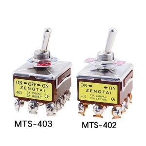 1PCS E-TEN 403 하이 엔드 로커 버튼 스위치 12Pin ON-OFF-ON 실버 접촉 구리 핀 12mm 250V 15A 토글