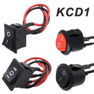 5Pcs 자동차 미니 소형 로커 스위치 전원 ON OFF KCD1 토글 와이어 케이블 6A250V 10A125V