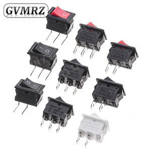 10PCS KCD11 로커 스위치 10x15mm 미니 소형 푸시 버튼 ON-OFF  2핀 3핀 3A 250VAC 6A